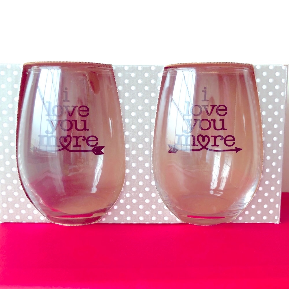 🎁 Duo I Love You More Wine Glasses Gift Set ❤️